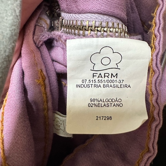 Farm Rio lavender Sailor Jeans. Size 29 no stretch. Hems have bee taken up. - Picture 9 of 12